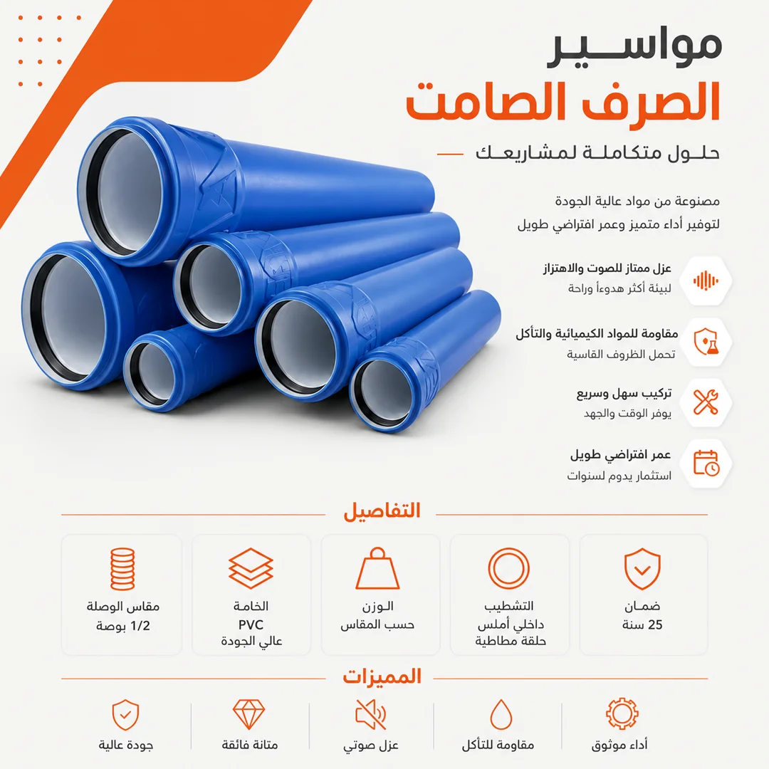 مواسير الصرف الصامت عازلة الصوت - الزين